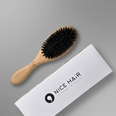 Wooden hair brush for hair extensions
