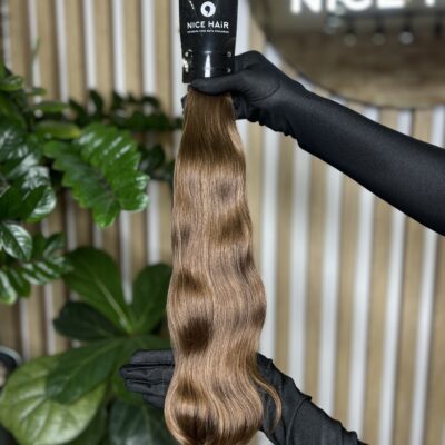 Exclusive hair, Chestnut, silky wavy, 51 cm, 95 gr