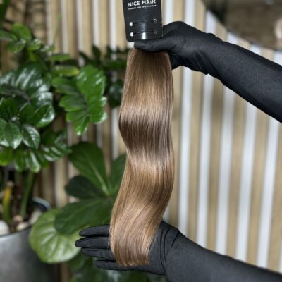 Exclusive hair, Soft Bronze Brown, silky wavy, 46 cm, 85 gr