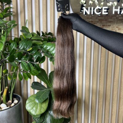 Exclusive hair, Glossy Brunette, silky wavy, 61 cm, 82 gr