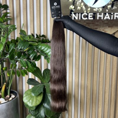 Exclusive hair, Halo Brown, silky wavy, 65 cm, 80 gr