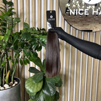 Exclusive hair, Burgundy, soft straight, 42 cm, 129 gr