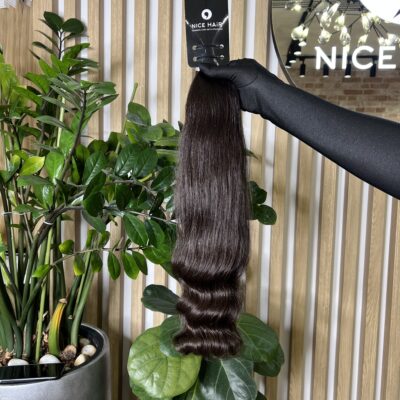 Exclusive hair, Deep Mink, silky wavy, 56 cm, 79 gr