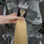 Nano bonds with the metal straight tip, mix of shades #24 & #613, 55 cm, 100 g. Lux category