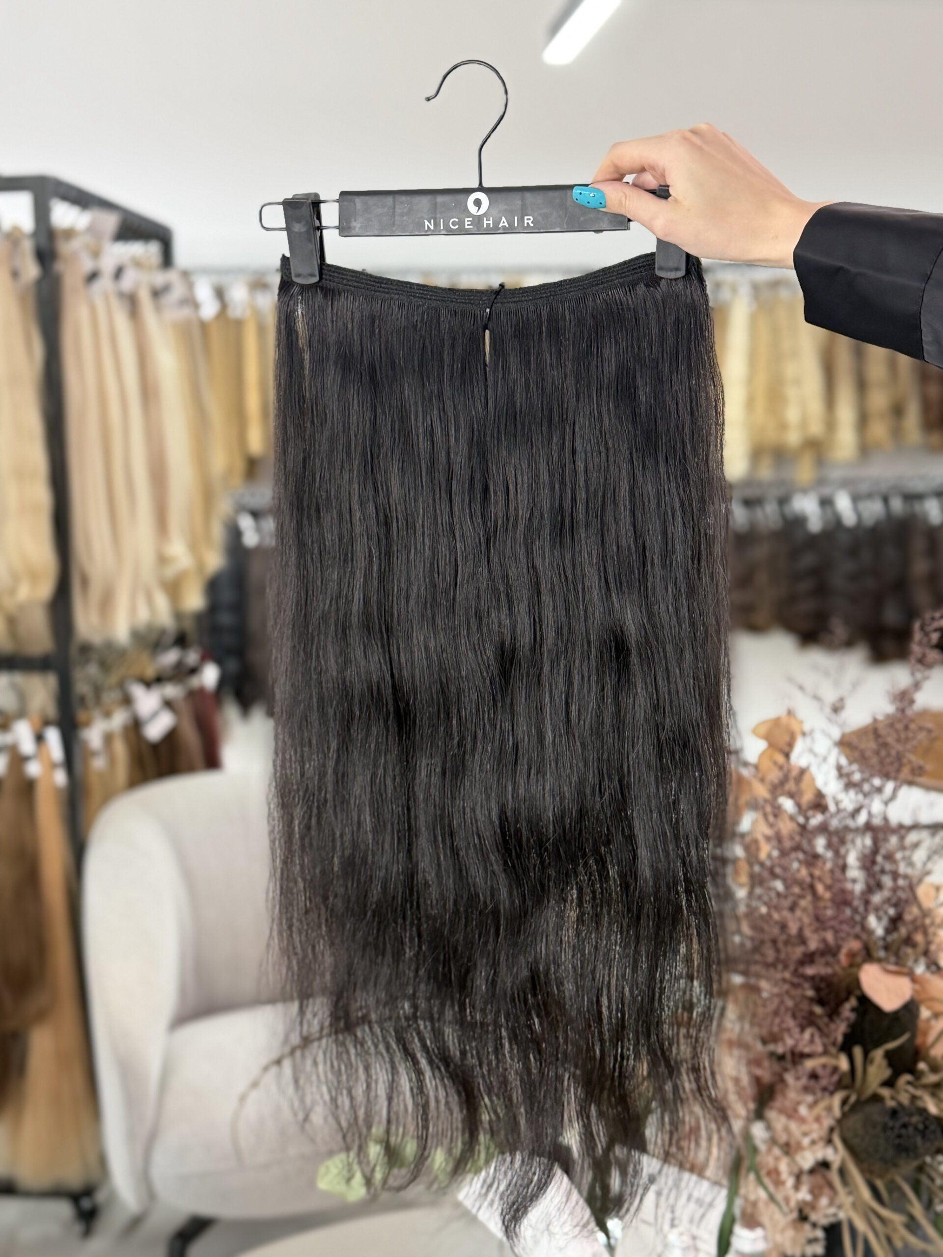 Hand-tied weft, #1, 65 cm,105 g. Lux category - Image 1