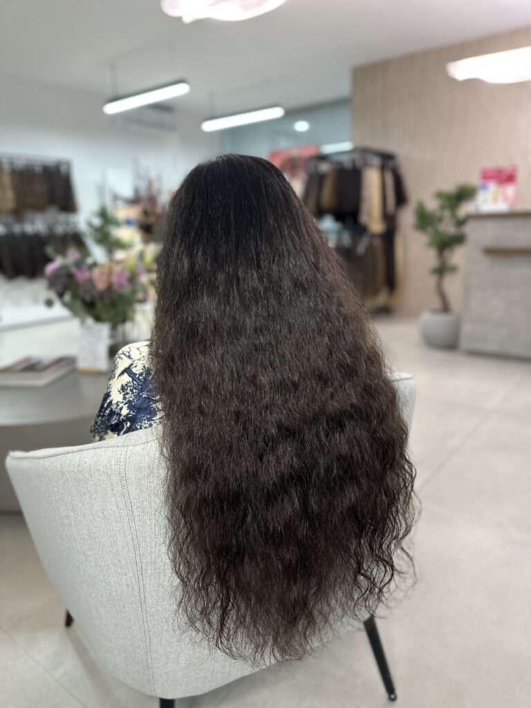 culry dark hair