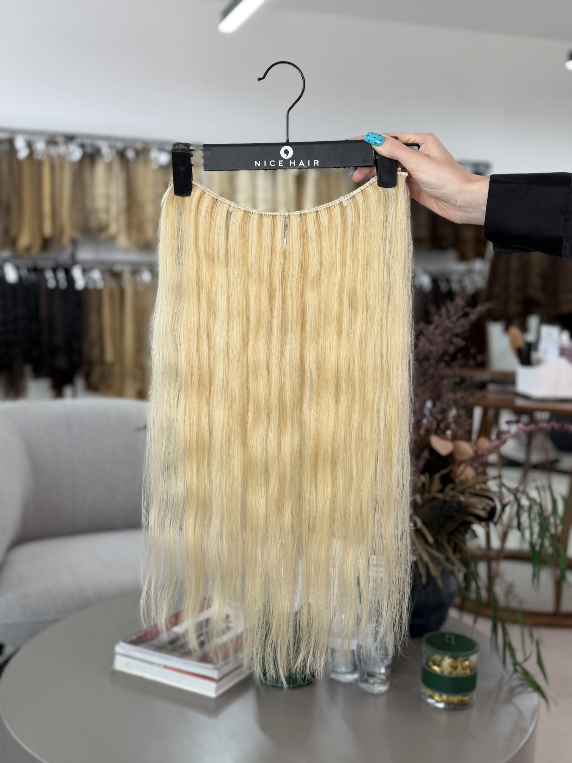 Hand-tied weft, #piano mix, 55 cm, 66 g. Lux category - Image 1