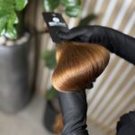 Close-up of premium copper hair