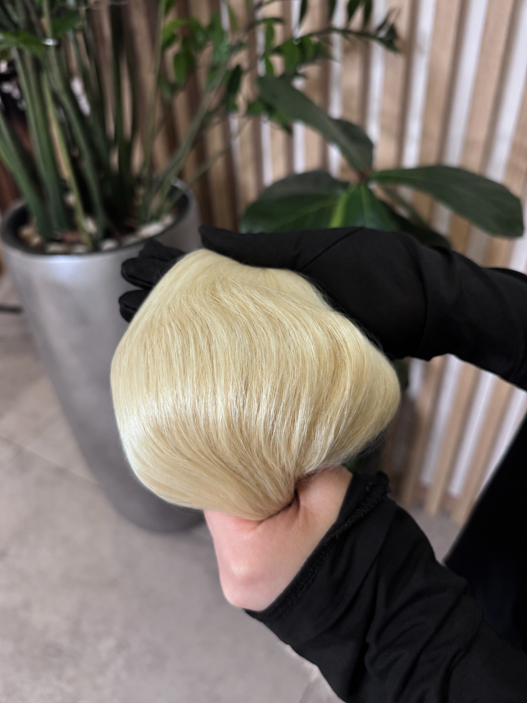 close-up to hair shade