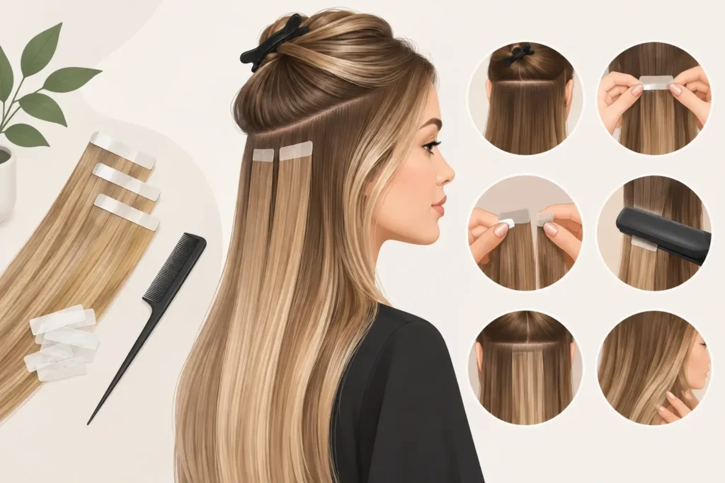 How to Install Tape-In Hair Extensions: Step-by-Step
