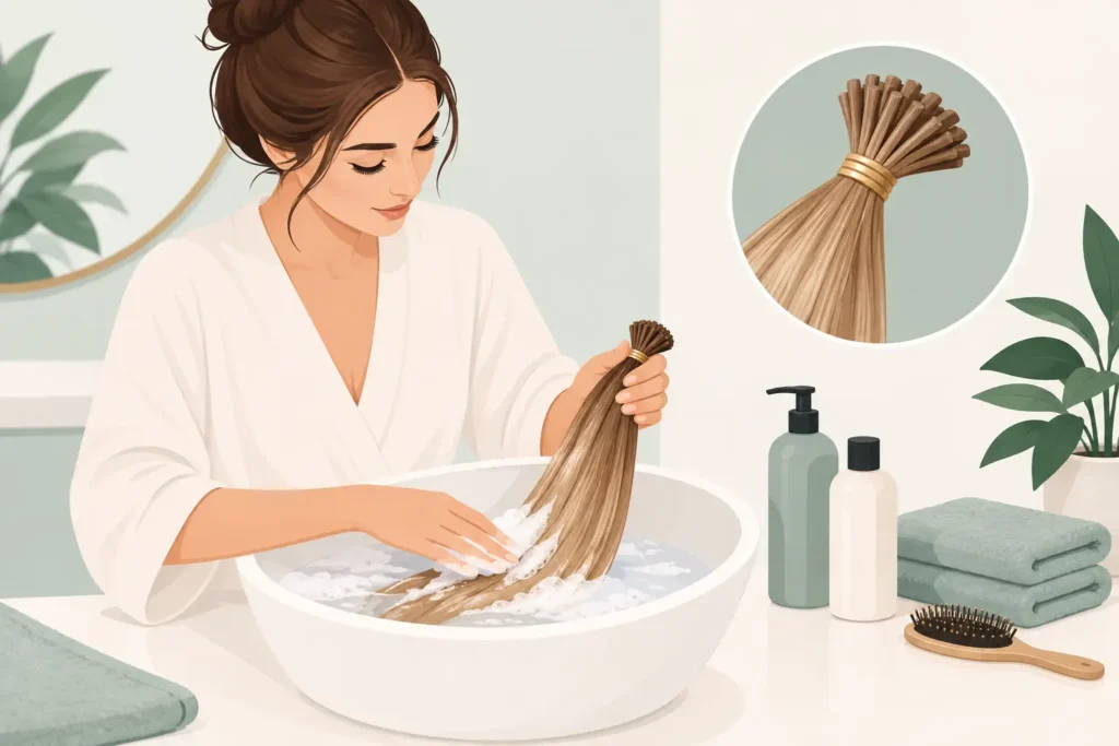 How to Wash Keratin Extensions Without Damage